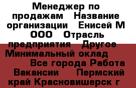 Менеджер по продажам › Название организации ­ Енисей-М, ООО › Отрасль предприятия ­ Другое › Минимальный оклад ­ 100 000 - Все города Работа » Вакансии   . Пермский край,Красновишерск г.